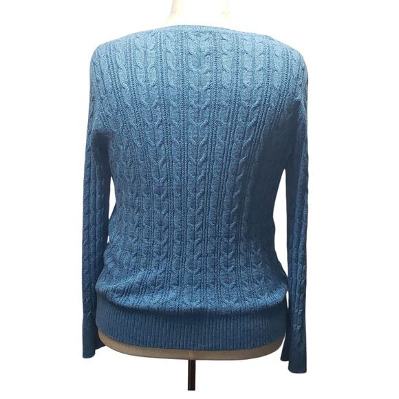 St. John’s Bay Light Blue Cable Knit Sweater – Women’s XL, Cotton Blend Pullover - Picture 4 of 10